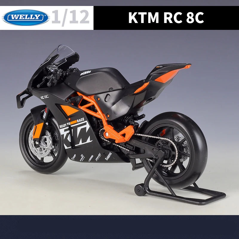 Welly 1:12 KTM RC 8C Alloy Road Racing Motorcycle Model Diecast Metal Street Sports Cross-country Motorcycle Model Children Gift