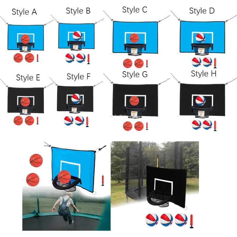 ملحقات حلقة كرة السلة من الترامبولين، هدايا اللعب، حماية من الشمس، الفناء الخلفي مع شبكة للأطفال مع مضخة، رياضات خارجية، عالمي