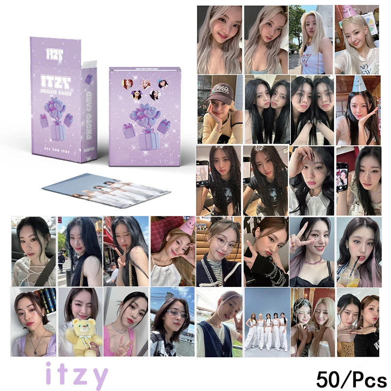 54pcs/set Kpop ITZY LomoCards Laserdot Card Holographic Photo Card Album Cards Photocard Postcard Pictures Fans Gift RYUJIN YEJI