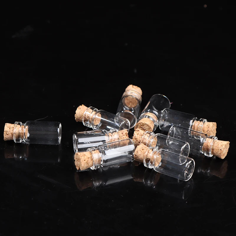 10pcs Mini Small glass tubes with Clear Cork Stopper Tiny Vials Jars Containers Message Wedding Jewelry Chemistry lab supplies