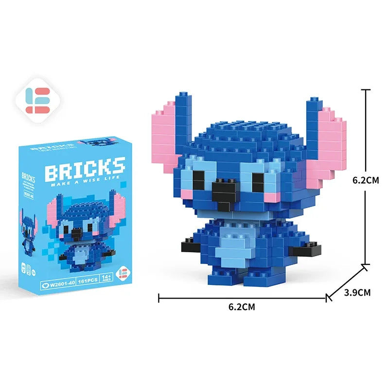 Disney Stitch Building Blocks Anime Kawaii Cartoon mini Action Детские фигурки Blocks Bricks Assemble DIY Toys Gift for Kids