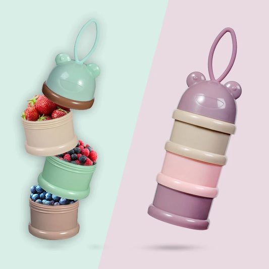 3-Layer Cartoon Baby Formula Milk Storage Container for Portable Travel - Essential Cereal Powder Dispenser