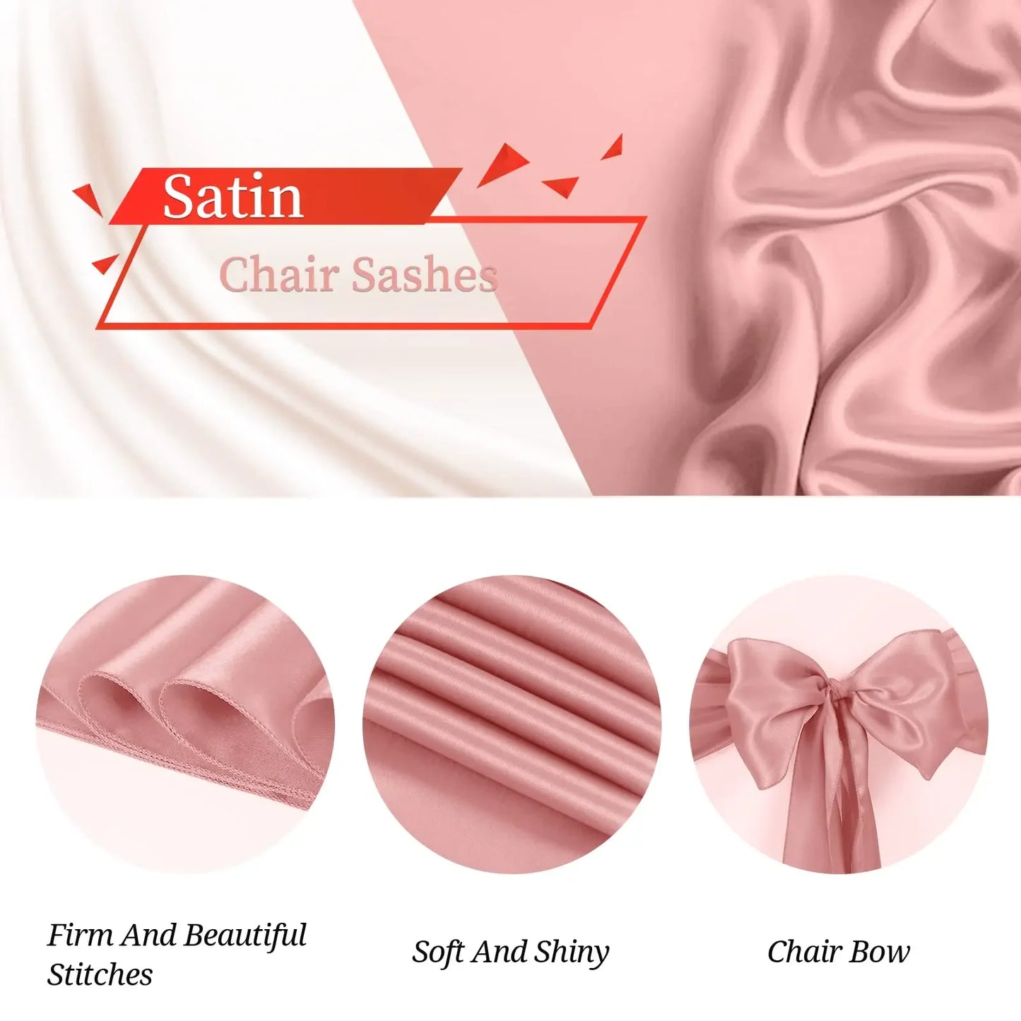 10/50pcs Satin Chair Bow Sashes Wholesale Wedding Chair Knot Ribbon Ties For Party Event Hotel Banquet Supplies Home Decorations