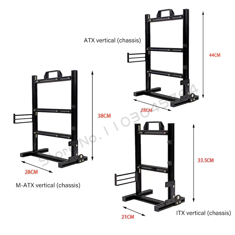 Open Type Computer Case Frame,Vertical Chassis Shelf, DIY Desktop Gaming Gamer PC Cabinet Support  ATX/ ITX / MATX MB