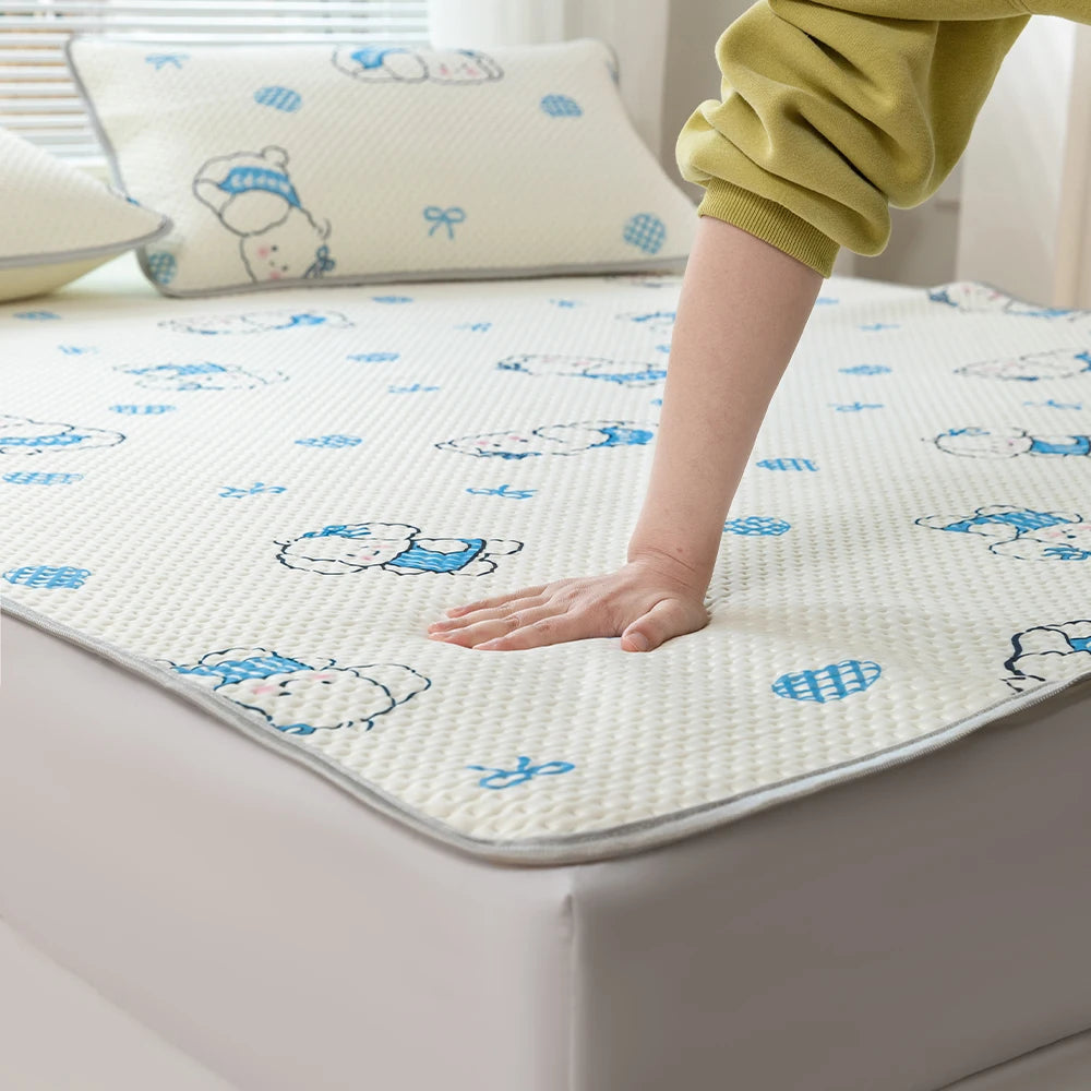 YanYangTian Cartoon Bed Mattress Pad Mat Air Conditioner Soft Bedding Set Quilted Protector Non-slip Pad 150 Fully wrapped sheet