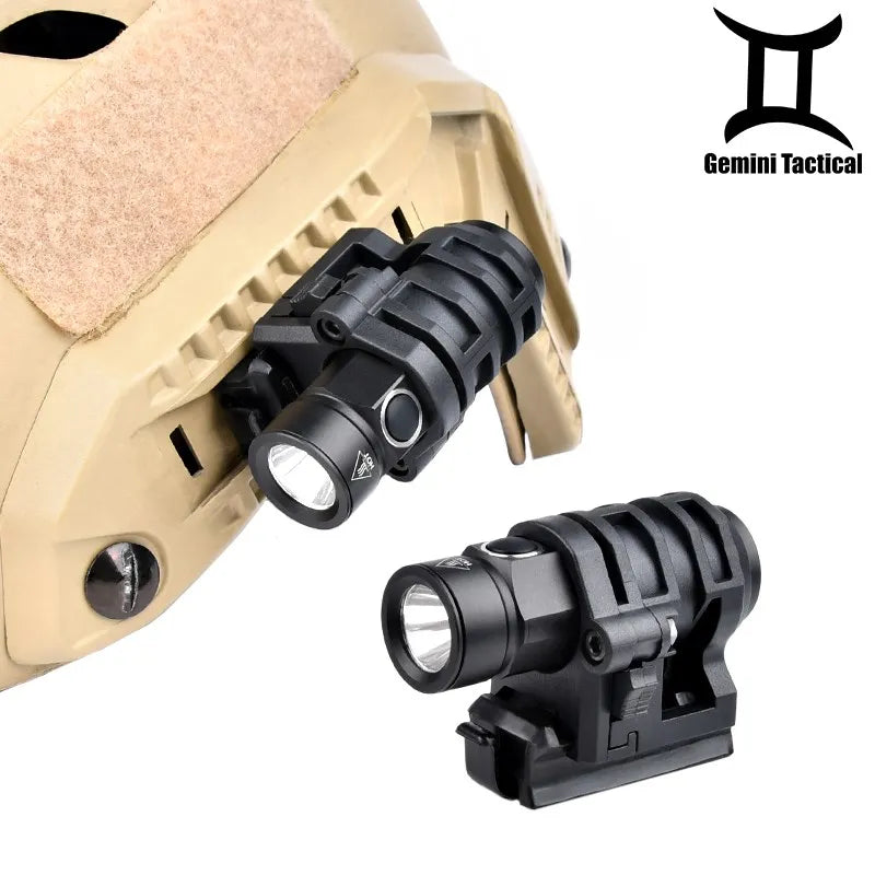 Tactical Helmet Light FAST Helmet Flashlight Strobe Telescopic Zoom Survival Safety Lamp With Hat Clamp Holder Camping Hunting