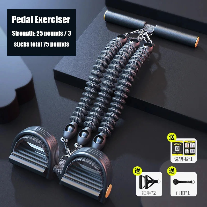 Men Pedal Type Exerciser Multi-functional Fitness Back Abdominal Waist Strength Training Pull Rope Gym Equipment Hand expander