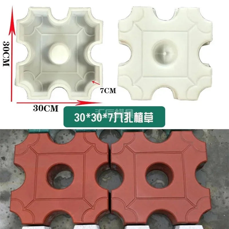 DIY квадратная садовая дорожка, бетонная трава, посадка кирпича, ПВХ, тротуарная плитка, пропиленовая дорожка, аксессуары для садовых построек