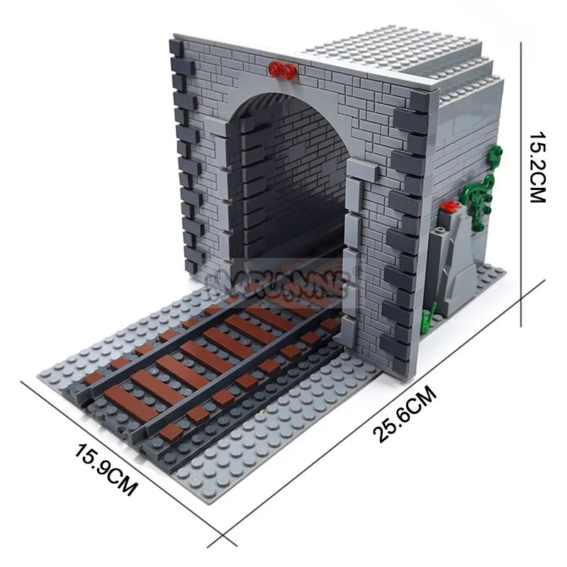 Marumine MOC City Train Railway Build Model Kit Soft Cruved Straight Tracks Traffic Light Tunnel Compatible 53401 Blocks Bricks