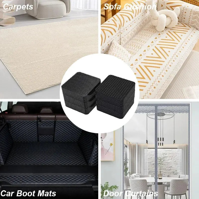 5/10pairs Carpet Mat Fixing Stickers Universal Car Foot Pad Invisible Non Slip Tape Nylon Magic Tape Auto Traceless Adhesive