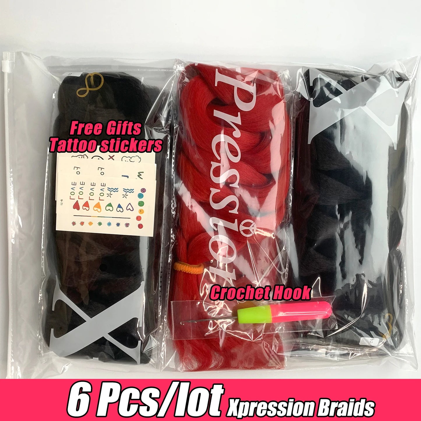 Xpression Вязание крючком Волосы Wigundle Jumbo Braids Выражение волос для косичек Синтетическое плетение Наращивание волос для женщин