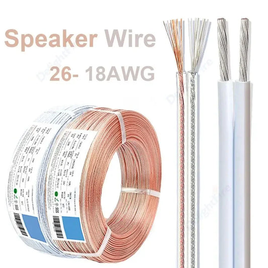 Speaker Wire Electrical Wires Tinned Copper Wire 2 Pin 22 AWG Extension Cable For Speakers Audio Headphone LED Strip Lamp Bulb