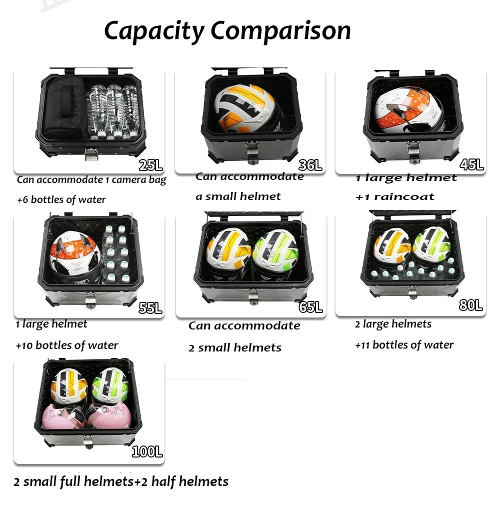 36/45L/55L Универсальный мотоциклетный алюминиевый сплав задний багажник багажный кофр верхний задний багажный кейс для инструментов задний кофр для хранения шлема 탑박스