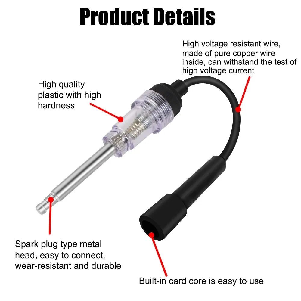 Тестер свечей зажигания автомобиля, система зажигания, катушка, двигатель, встроенный диагностический инструмент для автомобилей, встроенный тестер искры зажигания, проверка искры провода