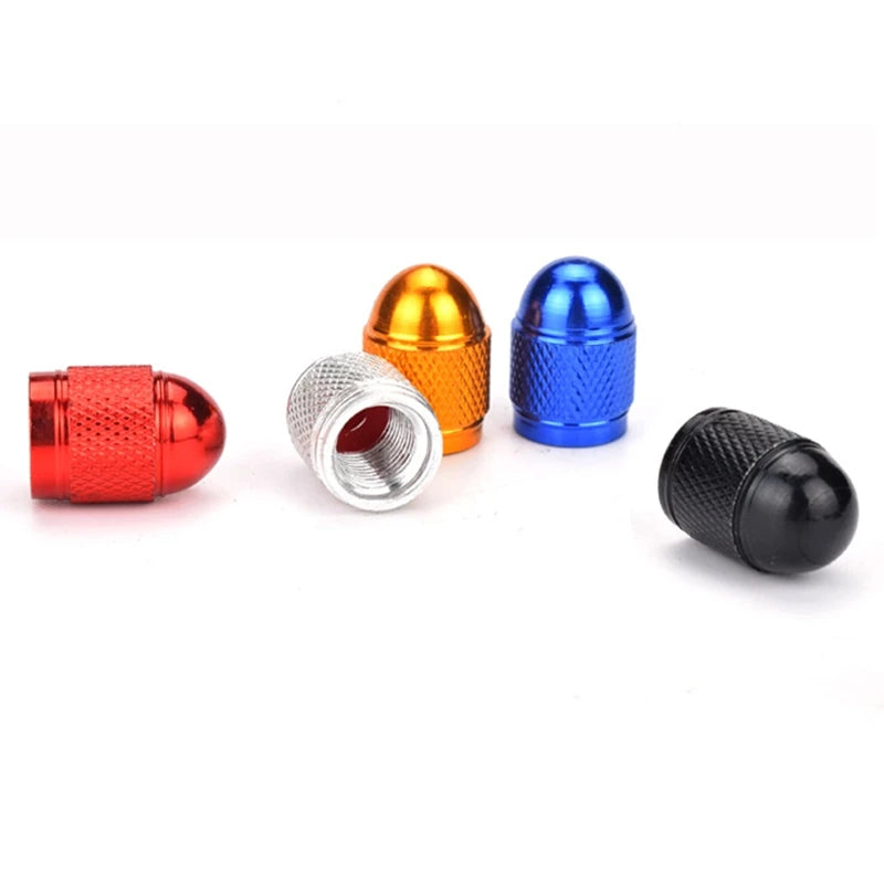 Aluminum Nipple Caps Bullet Car Truck Air Port Cover Tire Rim Valve Wheel Stem Cap Exterior Parts Car Accessories 4pcs