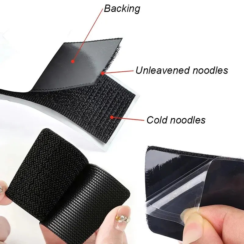 5/10pairs Carpet Mat Fixing Stickers Universal Car Foot Pad Invisible Non Slip Tape Nylon Magic Tape Auto Traceless Adhesive