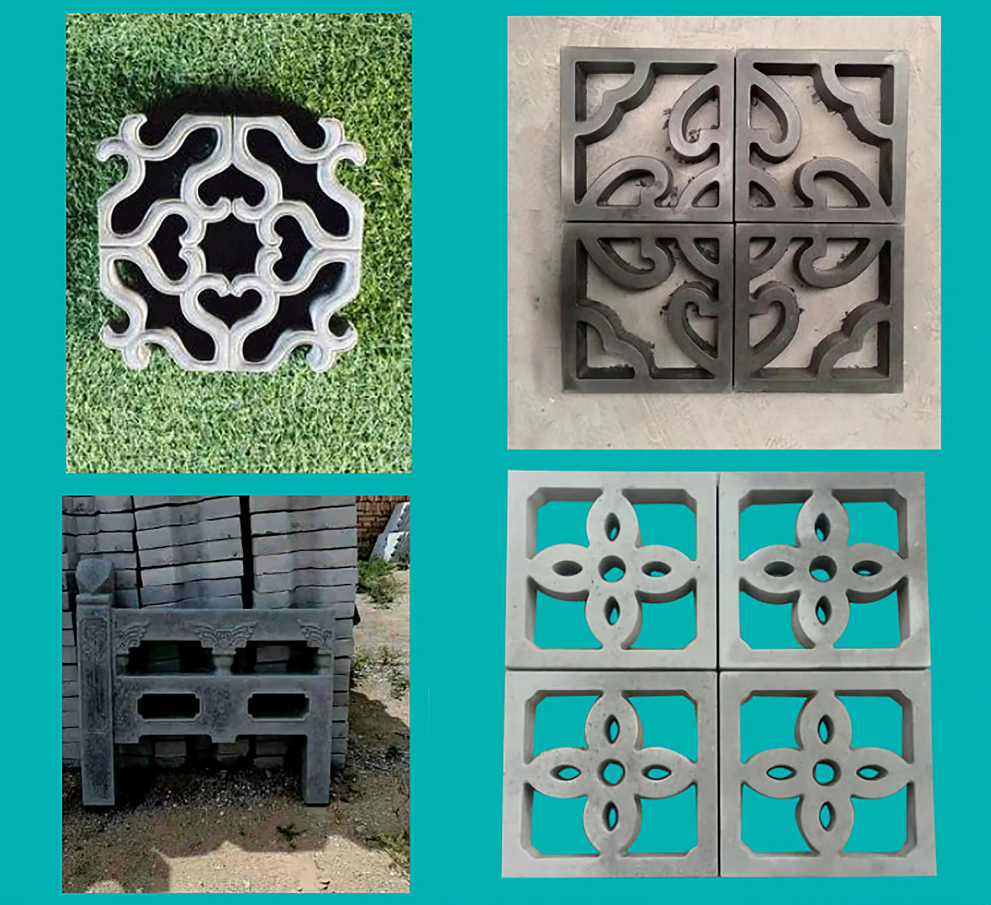 Cement Antique Brick Roadside Mould Garden Path Making Stone Mold 3D Carving Anti-Slip Concrete Plastic Paving Molds  Buildings