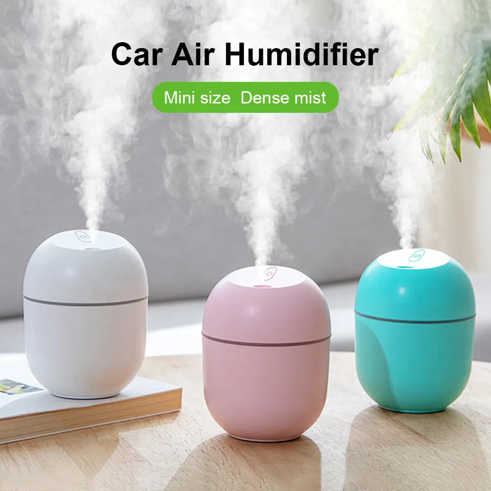 Portable USB Ultrasonic Air Humidifier Essential Oil Diffuser Car Purifier Aroma Anion Mist Maker with LED Lamp Romantic Light