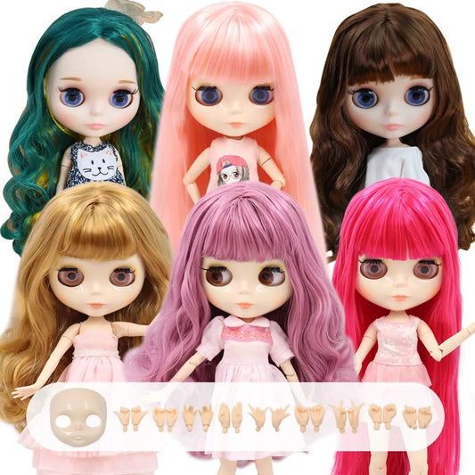 ICY DBS Blyth دمية الجسم المشترك 30 سنتيمتر BJD لعبة وجه أبيض لامع ووجه بلوري مع أيدي إضافية AB ولوحة 1/6 لتقوم بها بنفسك دمية الموضة