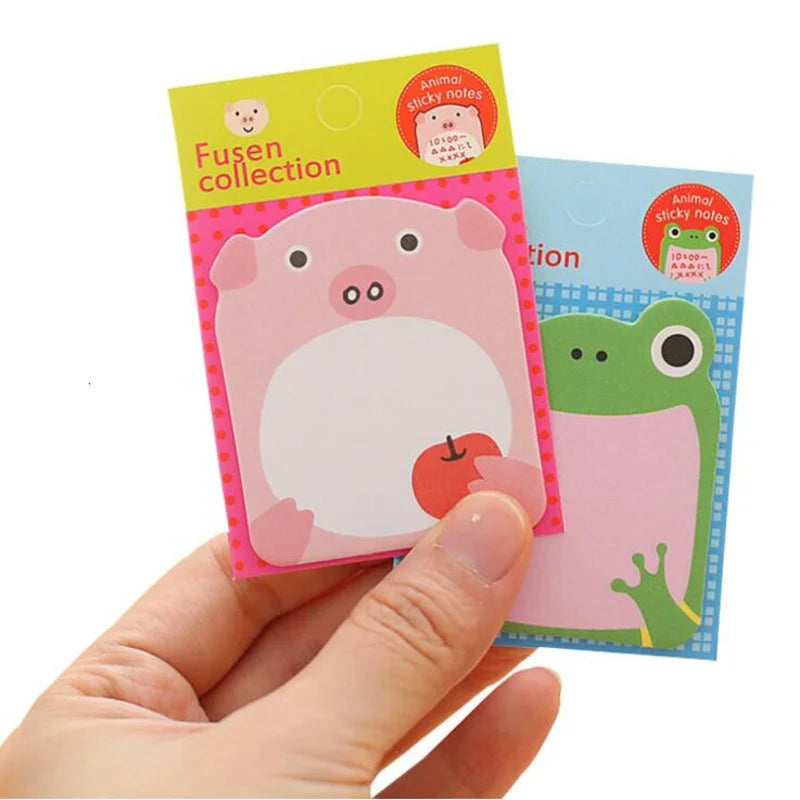 8 Piece Sticker Cute Animal Sticky Notes Notepad Memo Pads Panda Cat Kitty Stationery