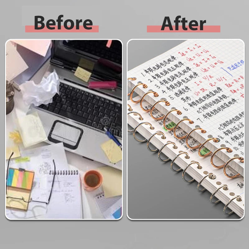 20/30/40/50mm Metal Binder Ring Loose-leaf Paper Book Index Cards Album Binding Clip Hole Punch Puncher Office Supplies