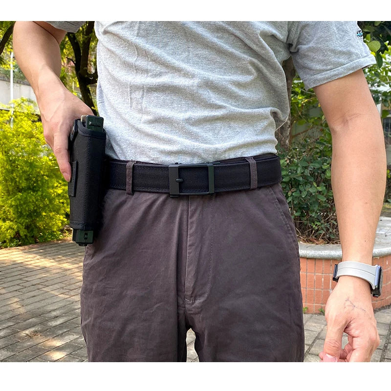 VATLTY New Hard Tactical Belt for Men Metal Automatic Buckle IPSC Gun Belt 1100D Nylon Military Belt Outdoor Sports Girdle Male