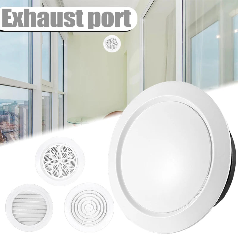 Decorative Air Vent Cover Round Ventilation Grill Outlet with Built-in Screen Mesh Adjustable Outlet for Wall Ceiling