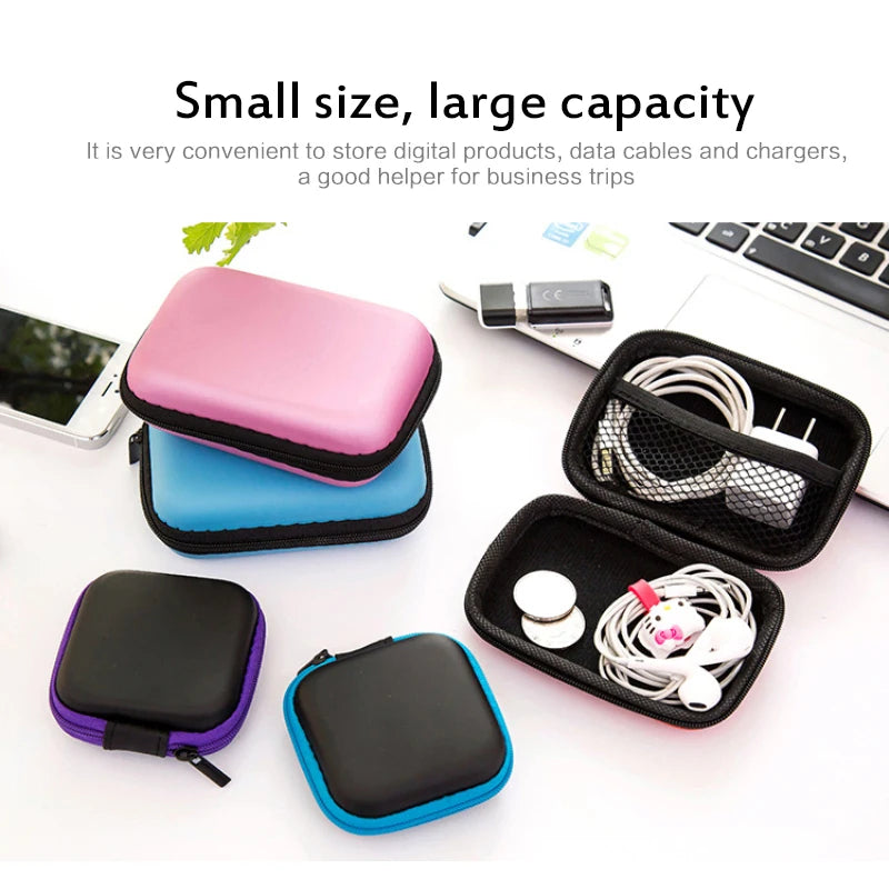 Earphone Protective Bag Box Hard Case Digital Charger Headphone Storage Bag Usb Data Cable Organizer Carrying Pouch Storage Bag