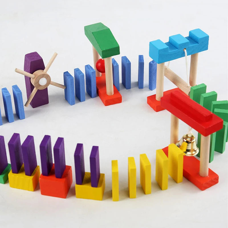 Wooden Domino Toys Institution Accessories Organ Blocks Dominoes Games Brain Thinking Training Kids Montessori Educational Toys