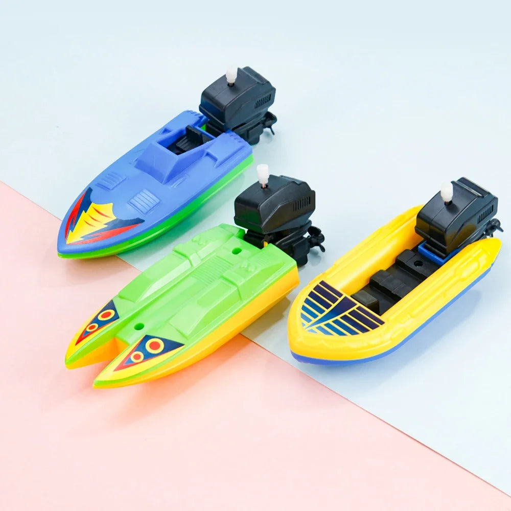 1Pc Speed Boat Ship Wind Up Toy Float In Water Kids Toys Classic Clockwork Toy Summer Shower Bath Toys for Children Boys Toys