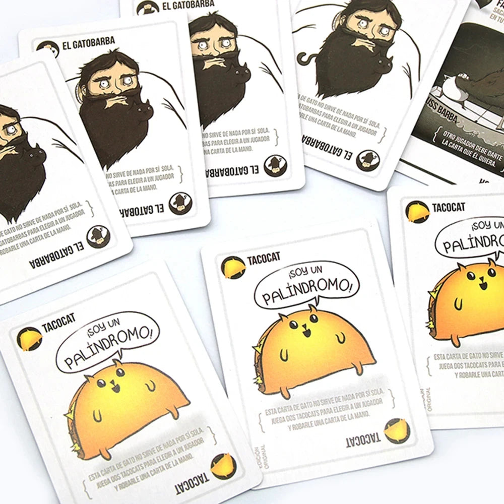 لعبة لوحة Exploding Kittens لحفلة عائلية، لعبة ورق للكبار والصغار مناسبة كهدية في العطلات