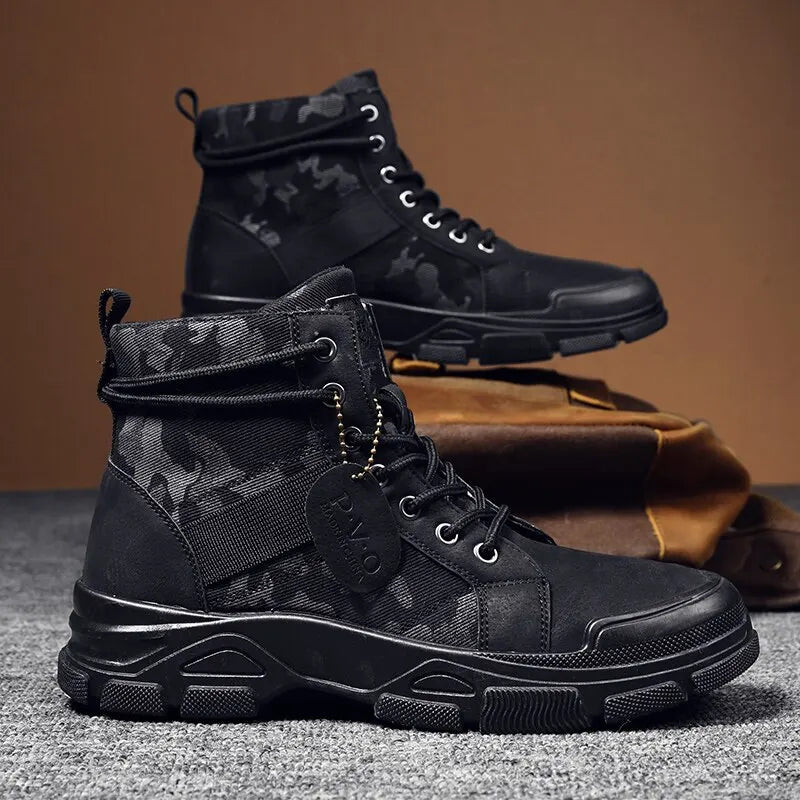 Men's Shoes Camo Martin Boots Men's Autumn/Winter Work Wear Casual Short Boots