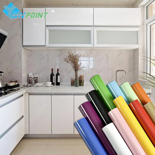 Pearl White DIY Decorative Film PVC Self Adhesive Wall Paper Furniture Renovation Stickers Kitchen Cabinet Waterproof Wallpaper