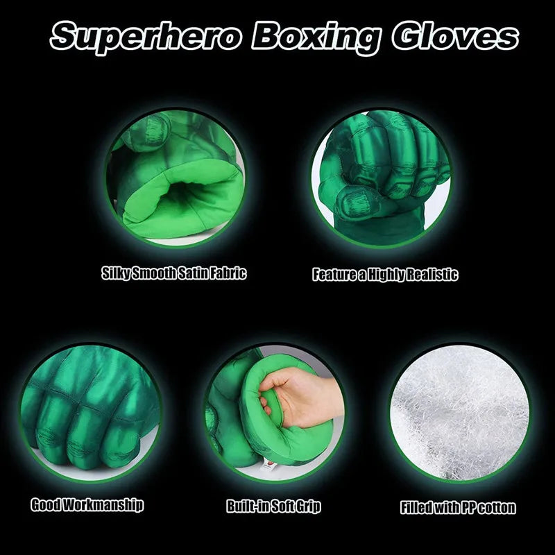 Kids Infinity War Smash Gloves Superhero Foam Green Dress Up Fist Props Halloween Cosplay Performance Dress Up