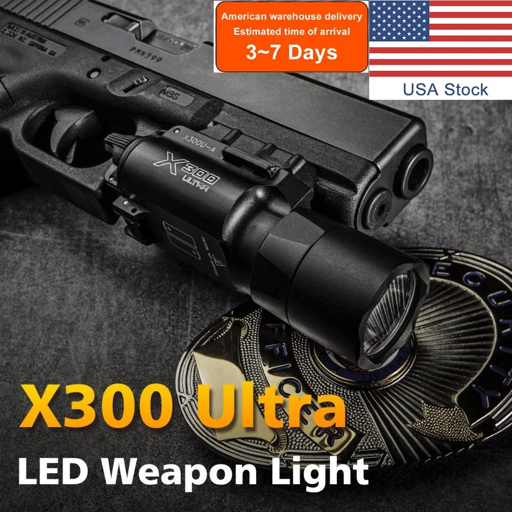 مسدس Surefir X300 X300U X300UH-B XH35 من Tactical وX300V وكشاف سلاح خفيف وبندقية ومصباح يدوي وكشاف صيد