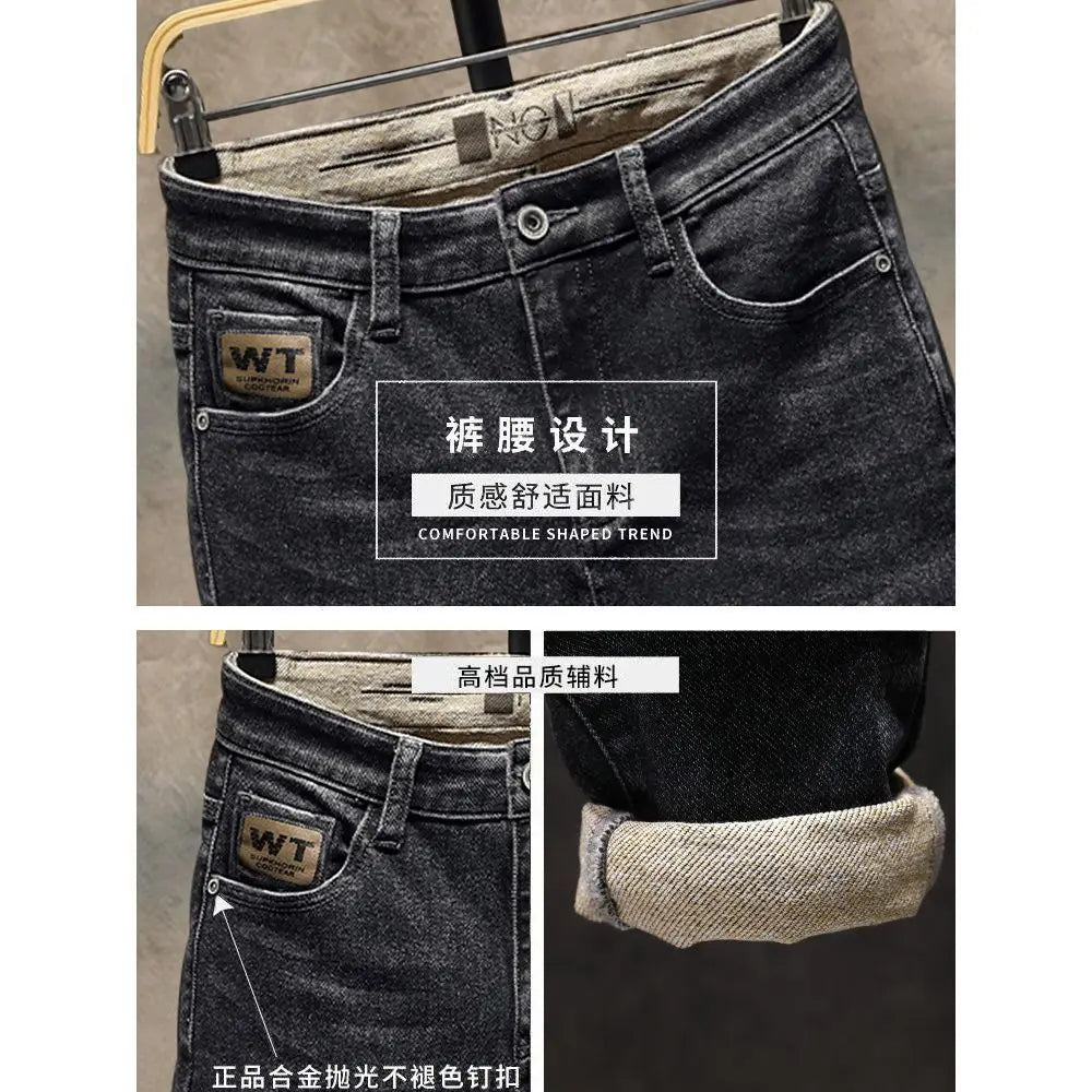 Original Fashion Luxury Brand Black Jeans for Men Tailored and Stretchy Boyfriend Comfortable Classic Denim Stretch Trousers