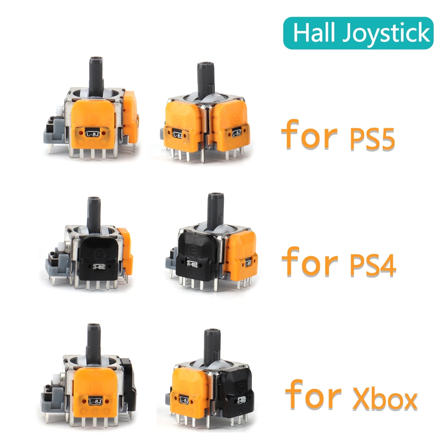 Replacement Hall Effect Joystick 3D Analog Sensor ThumbStick for PS5/PS4/Xbox One/Series Controller Repair Parts Accessory