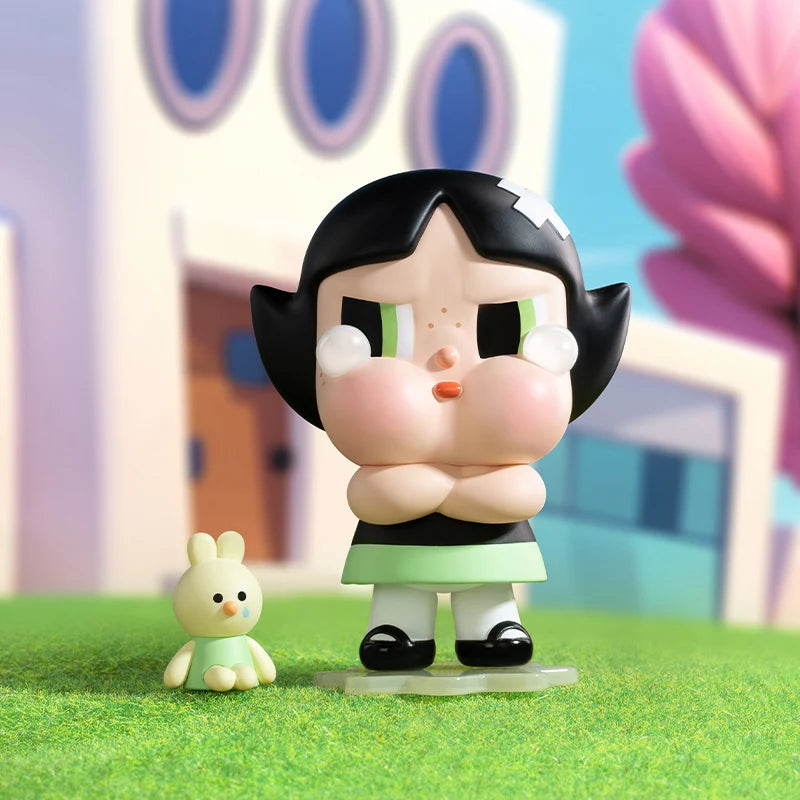 صندوق غامض من سلسلة CRYBABY X Powerpuff Girls من POP MART من Molly، قطعة واحدة/12 قطعة، صندوق غامض من POPMART، لعبة لطيفة كهدية عيد ميلاد