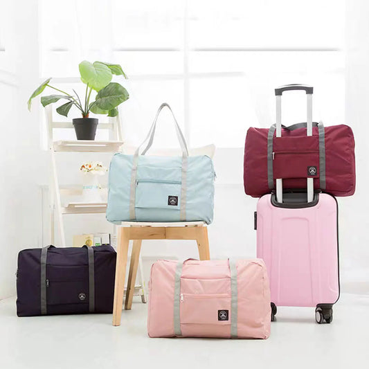 Large capacity folding travel bag travel tourism spring trip can set luggage trolley lightweight multi-function