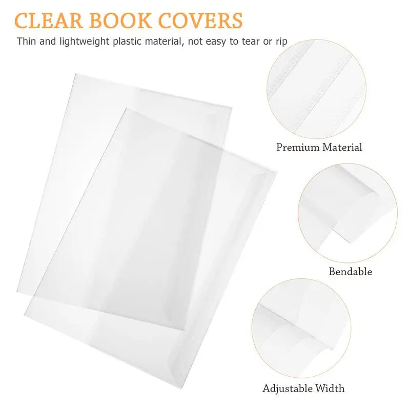 5pcs Textbook Pp Note Book Covers Reusable The Notebook Transparent The Notebook Waterproof Slipcases Plastic Covers Books