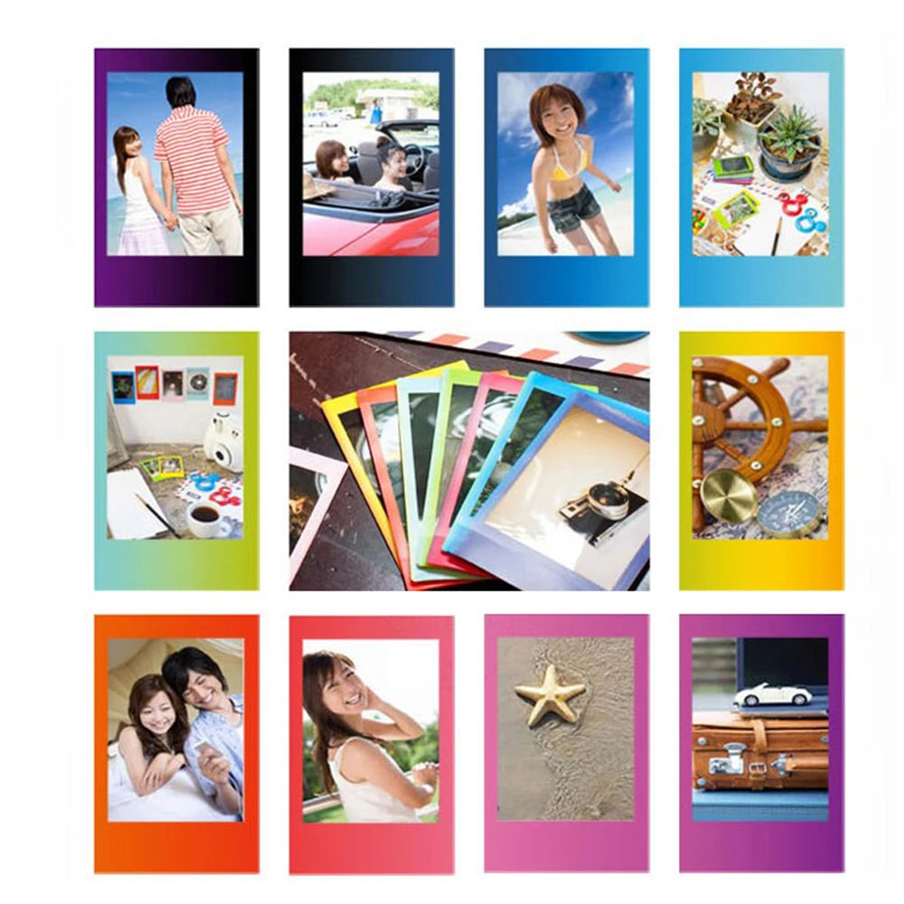 Original 10-50 Sheets Fujifilm Instax mini Film Instant Black frame Macaron Rainbow photo paper for Mini 11 9 8 7s 70 50 90 SP-2