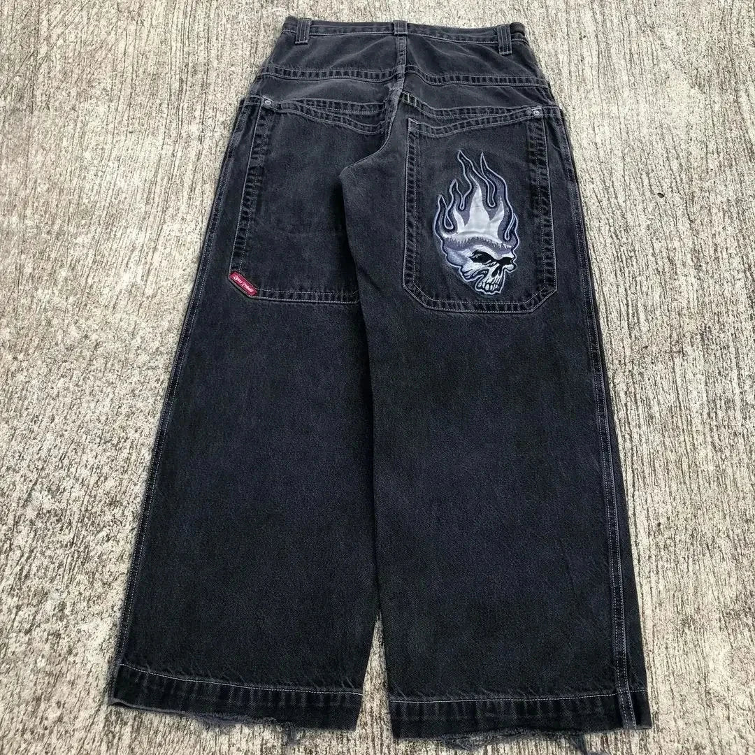 JNCO Y2K Мешковатые джинсы мужские винтажные джинсы высокого качества с вышивкой в ​​стиле хип-хоп уличная одежда Harajuku мужчины женщины повседневные широкие джинсы