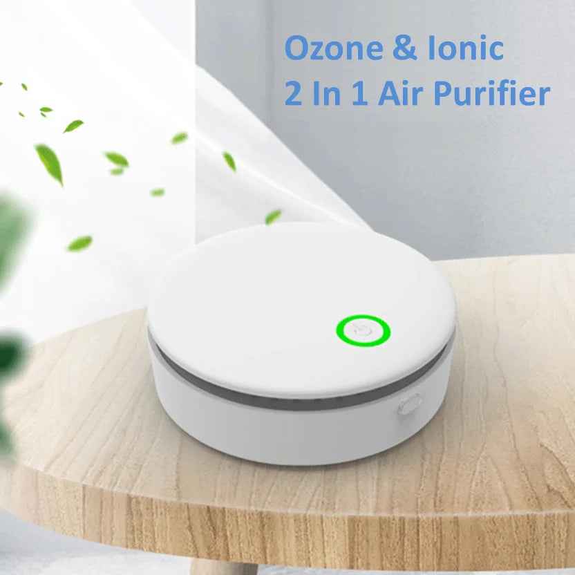 Portable Ozone & Ionic Air Purifier 2 in 1 Eliminate Odor for Home, Car, Refrigerator, Shoe Cabinet, Pet Room, Hunting Bag