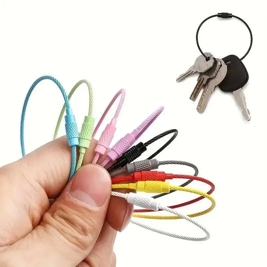 10pcs Colorful Stainless Steel Wire Luggage Tag Clip Durable And Easy To Install Perfect For Travel And Everyday Use