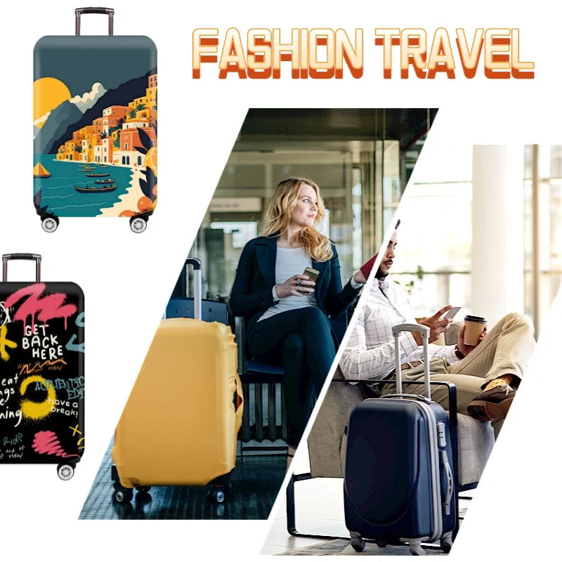 Thick Elastic Cartoon Luggage Protective Cover Zipper Suit For 18-32 inch Bag Suitcase Covers Trolley Cover Travel Accessories