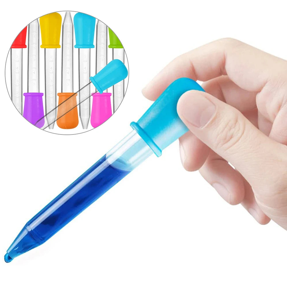 10Pcs/Set 5ml Silicone Plastic Pipette School Lab Experiment Supplies Dropper Feeding Medicine Liquid Eye Ear Pipette Dropper