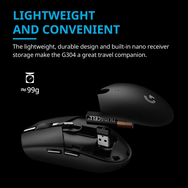 ماوس لاسلكي Logitech G304 للألعاب والرياضات الإلكترونية وجهاز محيطي قابل للبرمجة للمكتب وسطح المكتب والكمبيوتر المحمول LOL