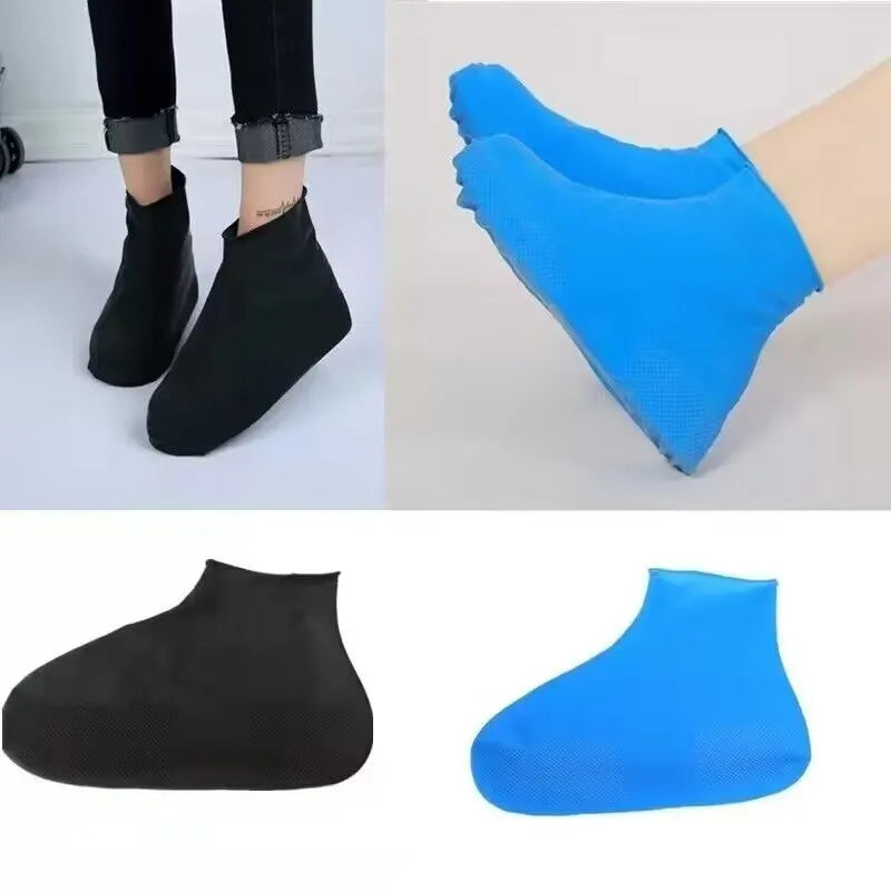 Silicone Waterproof Shoe Covers Reusable Boots Protector Men And Women Shoes Antiskid Rubber Boots Mat For Outdoor Rainy Days