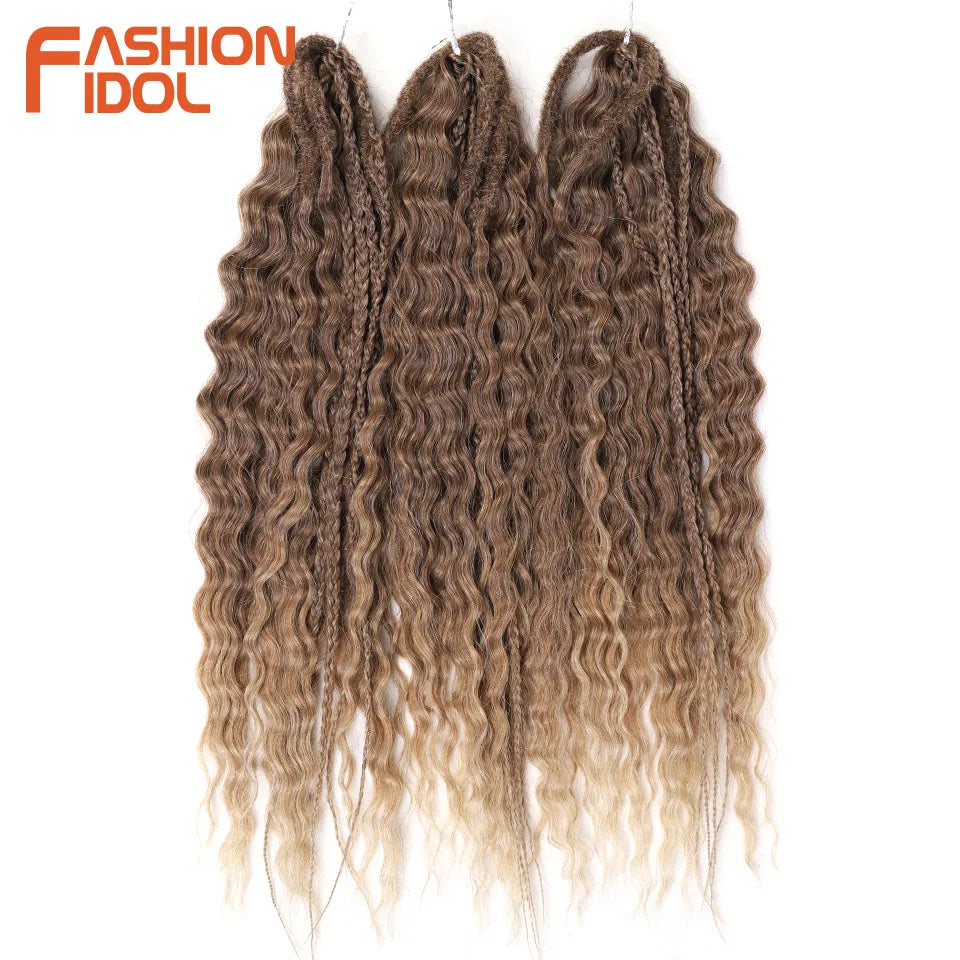 Ariel Hair Synthetic Twist Crochet Curly Hair 24 Inch Water Wave Braid Hair Ombre Blonde Brown Deep Wave Braiding Hair Extension