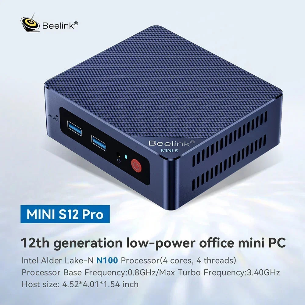 Beelink MINI S12 Pro n100 мини-ПК игровой INTEL Alder Lake N100 N95 N5095 Windows11 DDR4 16 ГБ 500 ГБ 8 ГБ 256 ГБ игровой компьютер своими руками